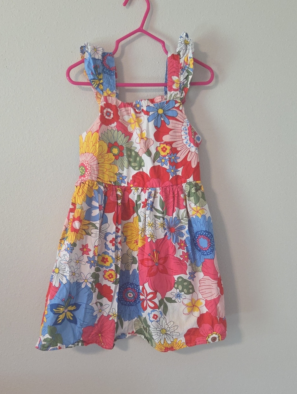 Girls Colorful Floral Tiered Sundress - Multicolor